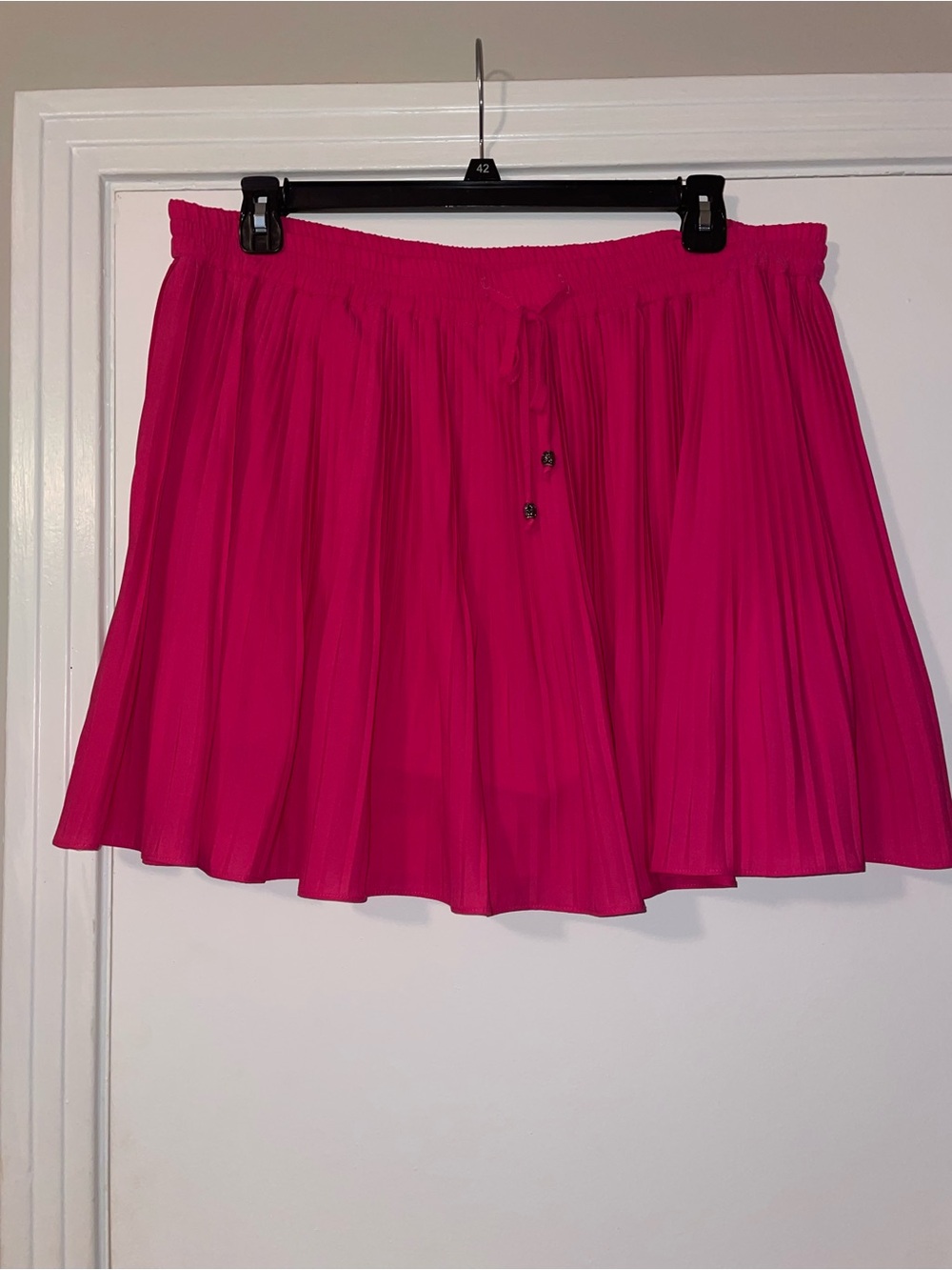JODIFL Hot Pink Pleated Skater Skirt